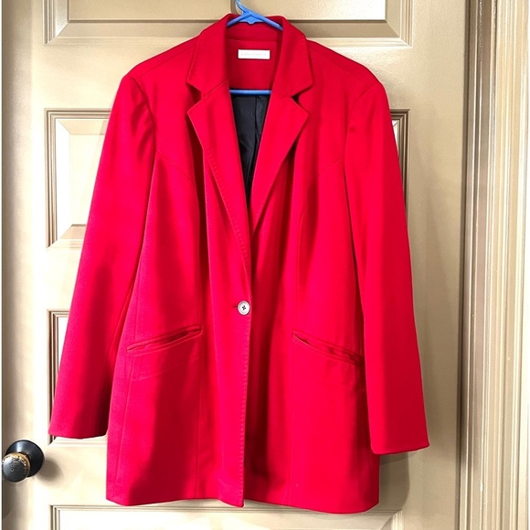 Coldwater Creek Women's Size 18 Red Blazer Jacket Coat Button Closure - Picture 1 of 11
